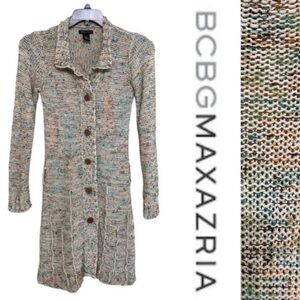 BCBG Maxazria - Cable Multicolor Knit Long Cardigan